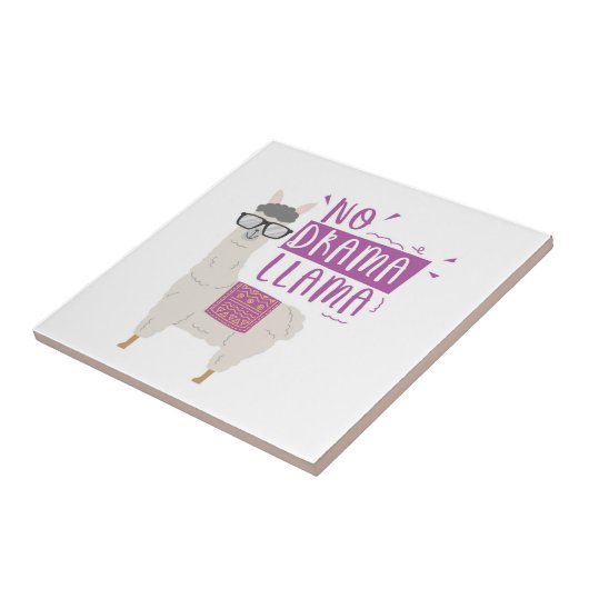 Paars No Drama Llama Tegeltje (Zijkant)