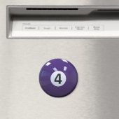 Paars nr. 4 Billiard Pool Ball Magneet (Insitu (Vaatwasser))