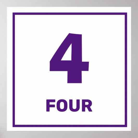 Paars nummer vier Poster (Voorkant)