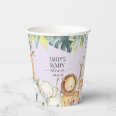 Paars oerwoud baby shower papieren bekers (Achterkant)
