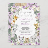 Paars Oerwoud Vlees Baby shower Kaart (Voorkant / Achterkant)