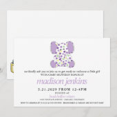 Paars olifant Baby shower Kaart (Voorkant / Achterkant)
