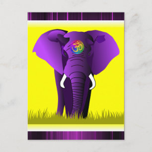 Paars olifant briefkaart