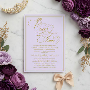 Paars Once Upon A Time Prinses Baby Borrel Kaart