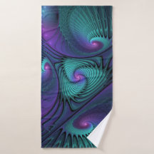 Paars ontmoet Turquoise modern abstract Fractal Ar