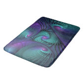 Paars ontmoet Turquoise Modern Abstract Fractal Ar Badmat (Gekanteld)