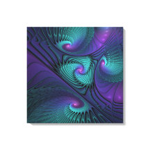 Paars ontmoet Turquoise modern abstract Fractal Ar