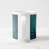 Paars ontmoet Turquoise Modern Abstract Fractal Ar Extra Grote Beker (Achterkant)