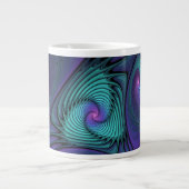 Paars ontmoet Turquoise Modern Abstract Fractal Ar Extra Grote Beker (Voorkant)