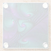 Paars ontmoet Turquoise Modern Abstract Fractal Ar Glazen Onderzetter (Achterkant)