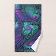 Paars ontmoet Turquoise modern abstract Fractal Ar