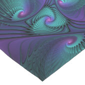 Paars ontmoet Turquoise modern abstract Fractal Ar Korte Tafelloper (Hoek)