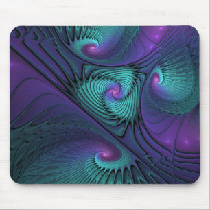 Paars ontmoet Turquoise modern abstract Fractal Ar Muismat