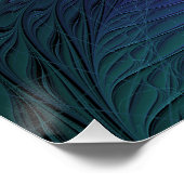 Paars ontmoet Turquoise modern abstract Fractal Ar Perfect Poster (Hoek)