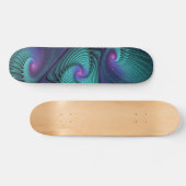 Paars ontmoet Turquoise modern abstract Fractal Ar Skateboard (Horizontaal)