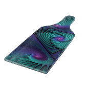 Paars ontmoet Turquoise modern abstract Fractal Ar Snijplank (Hoek)