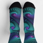 Paars ontmoet Turquoise modern abstract Fractal Ar Sokken (Top)