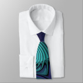 Paars ontmoet Turquoise modern abstract Fractal Ar Stropdas (Gebonden)