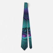 Paars ontmoet Turquoise modern abstract Fractal Ar Stropdas (Voorkant)