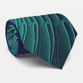 Paars ontmoet Turquoise modern abstract Fractal Ar Stropdas (Opgerold)