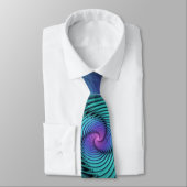 Paars ontmoet Turquoise modern abstract Fractal Ar Stropdas (Gebonden)