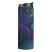 Paars ontmoet Turquoise modern abstract Fractal Ar Thermosbeker (Gedraaid links)
