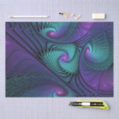 Paars ontmoet Turquoise modern abstract Fractal Ar Tissuepapier (Craft)