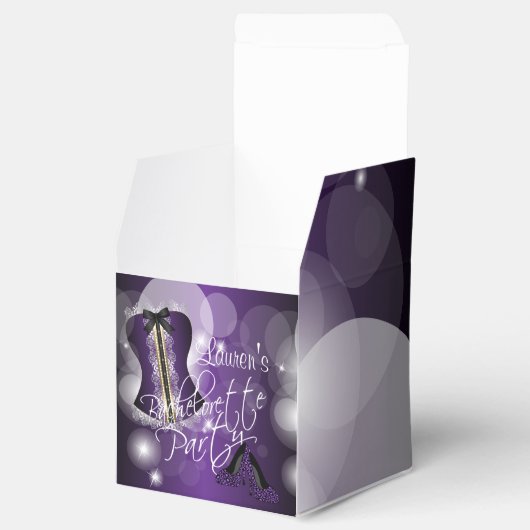 Paars ontwerp van Bachelorette Party Bedankdoosjes (Geopend)