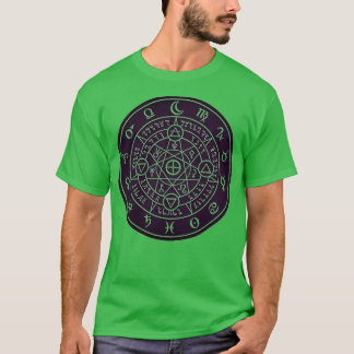 Paars ontwerp van gesacreerde alchemiesymbolen t-shirt