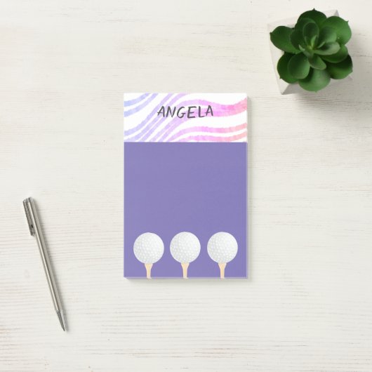 paars ontwerp van golfbal voor golfers post-it® notes (Kantoor)