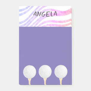 paars ontwerp van golfbal voor golfers post-it® notes
