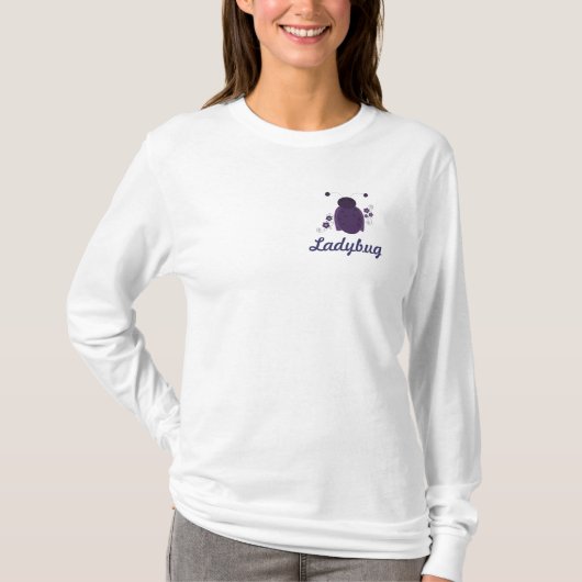 Paars ontwerp van Ladybug T-shirt (Voorkant)