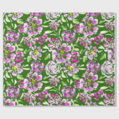 Paars ontwerp voor waterverf-bloemen cadeaupapier (Vlak)