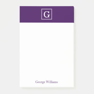 Paars Ontworpen Gepersonaliseerd Monogram Post-it® Notes