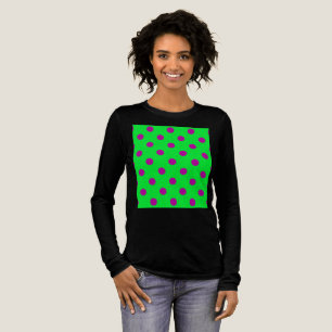 Paars op groene polka stippen patroonontwerp Tri-Blend shirt