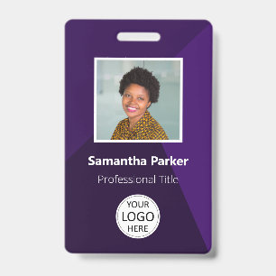 Paars op maat gemaakt personeelslid - Pasfoto, Log Badge