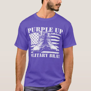 Paars op militair brat Kinder militaire kindermaan T-shirt