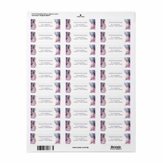 Paars optisch etiket van het retouradres (Full Sheet)