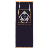 Paars & Oranje Aangepaste Afbeelding & Logo Bedank Wijn Cadeautas (Achterkant)