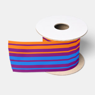Paars Oranje Blauw Verticaal Strepen Design   Lint