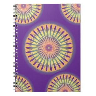 Paars Oranje Geel Psychedelic Mandala Notitieboek
