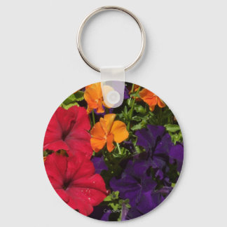 Paars Oranje Petunias Sleutelhanger