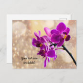 Paars Orchid Briefkaart (Voorkant / Achterkant)