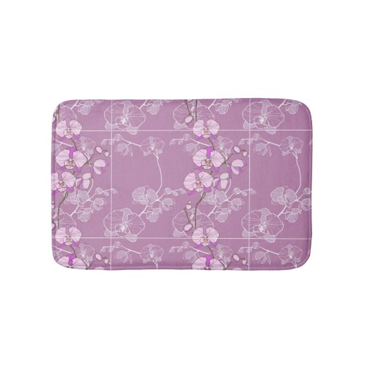 Paars Orchid Pattern Badmat (Voorkant)