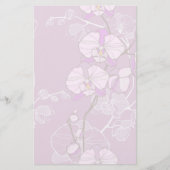 Paars Orchid Pattern Briefpapier (Voorkant)