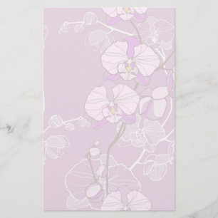 Paars Orchid Pattern Briefpapier