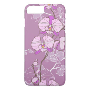 Paars Orchid Pattern iPhone 8 Plus / 7 Plus Hoesje