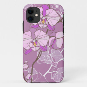 Paars Orchid Pattern iPhone 11 Hoesje