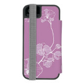 Paars Orchid Pattern Incipio iPhone Portemonnee Hoesje (Agenda Achterkant)