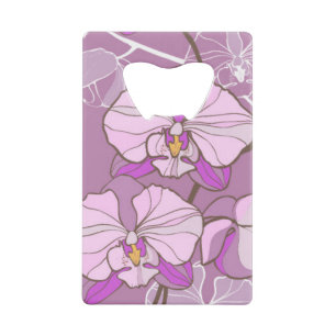 Paars Orchid Pattern Kredietkaart Flessenopener